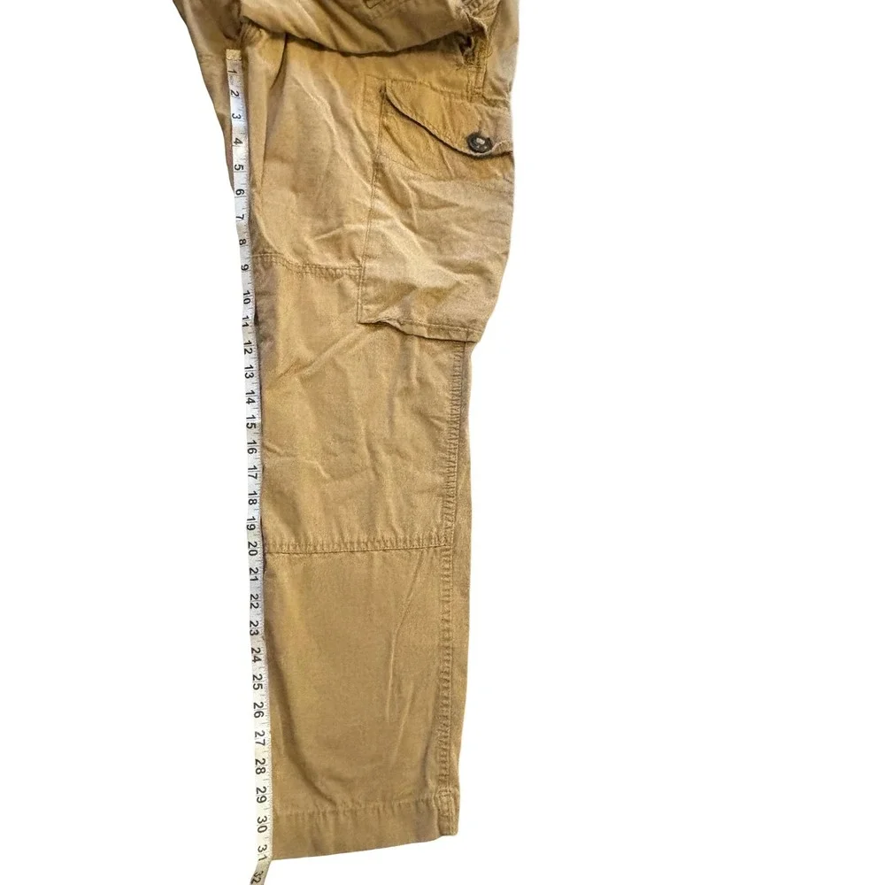 Polo Ralph Lauren Mens Tan Cotton Ripstop Military Cargo Pants Straight‎ 42x32